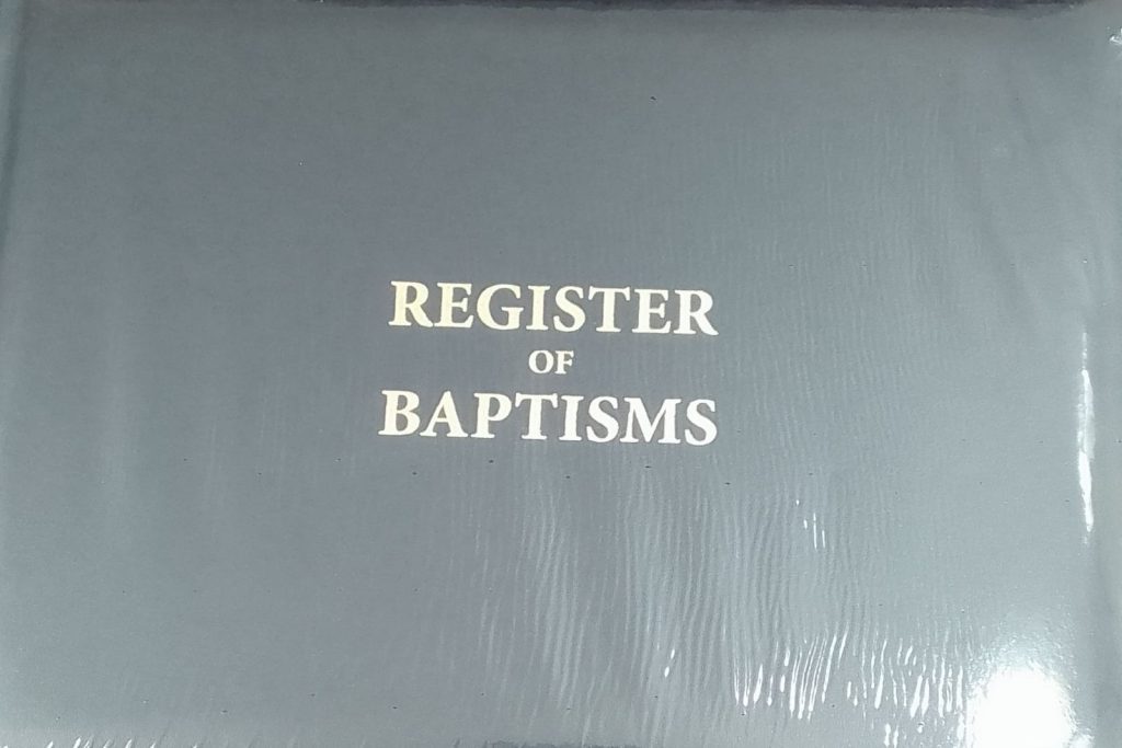 Register for Baptisms cover